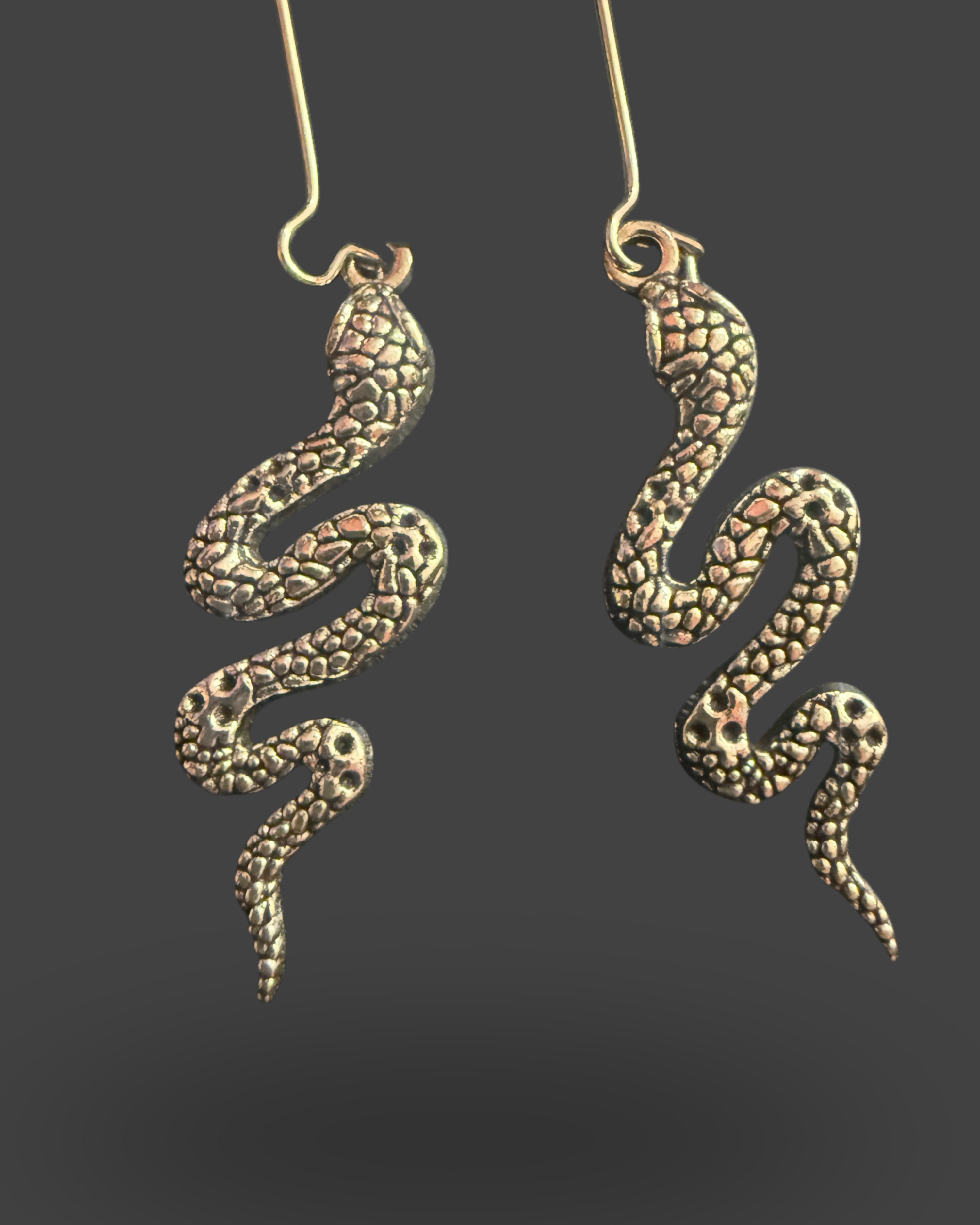 Silver Snake Earring Set
