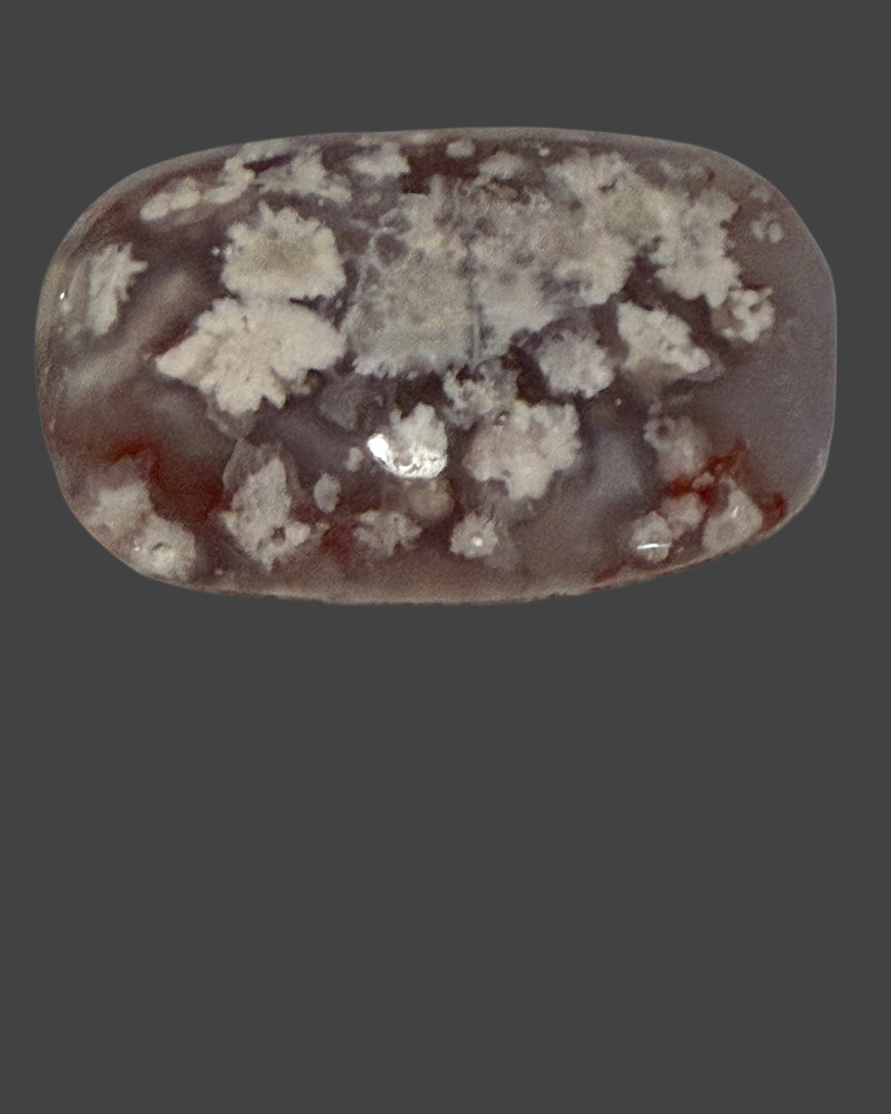 Flower Agate Palm Stone - 2.5 inches