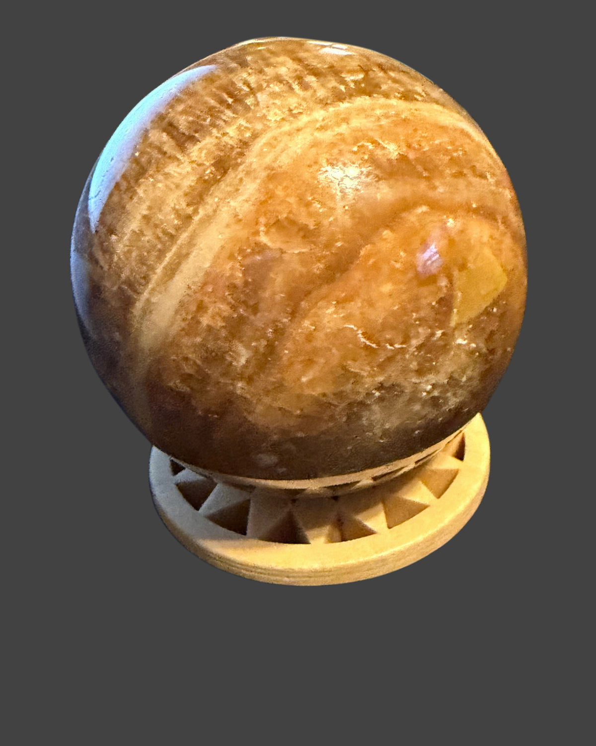 Chocolate Calcite Sphere - 59 mm.