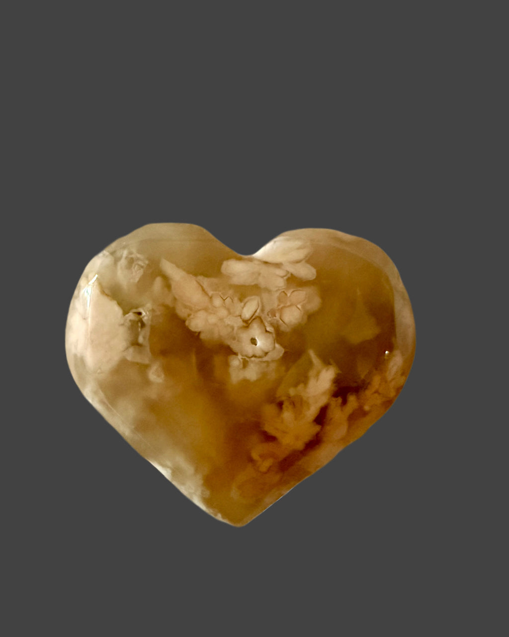 Flower Agate Heart - 3 inches