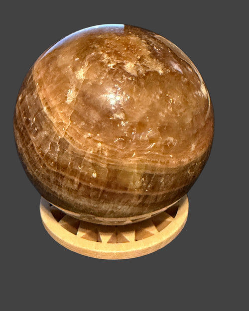 Chocolate Calcite Sphere - 59 mm.