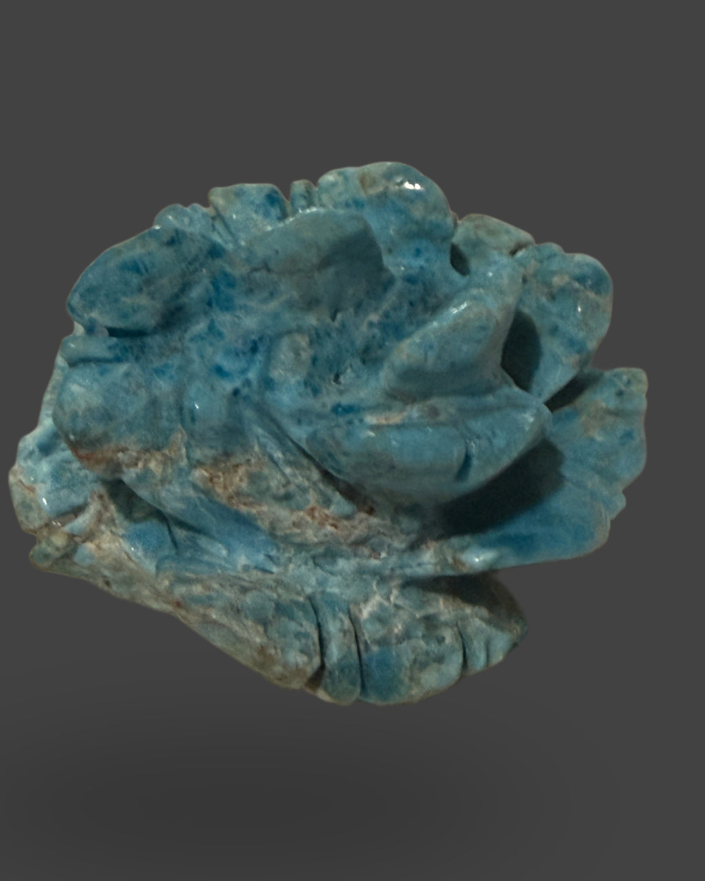 Blue Apatite Rose Carving - 2"