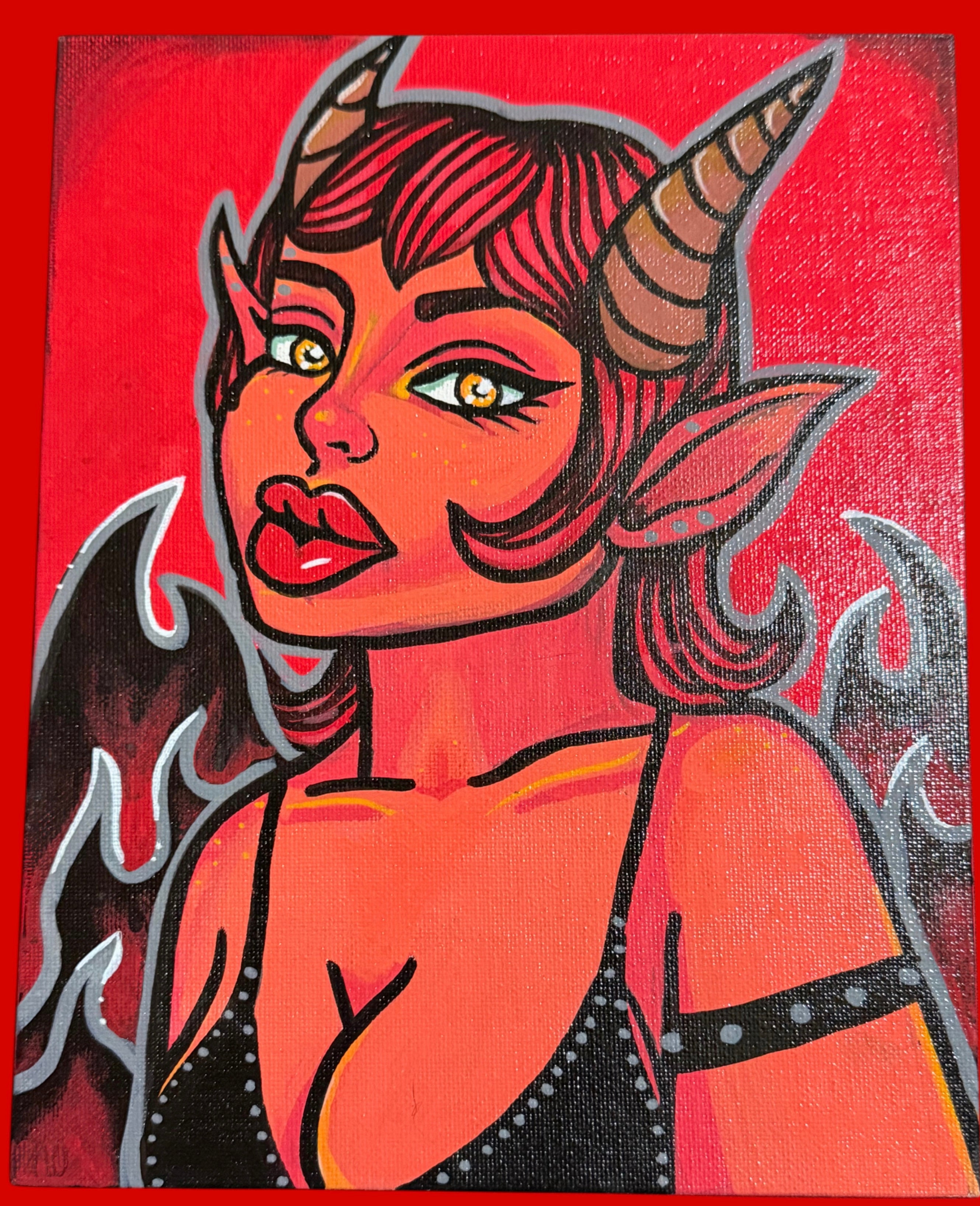 Original Hell's Darling Painting - 8 x 10 Canvas