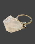 Raw Clear Quartz Keychain
