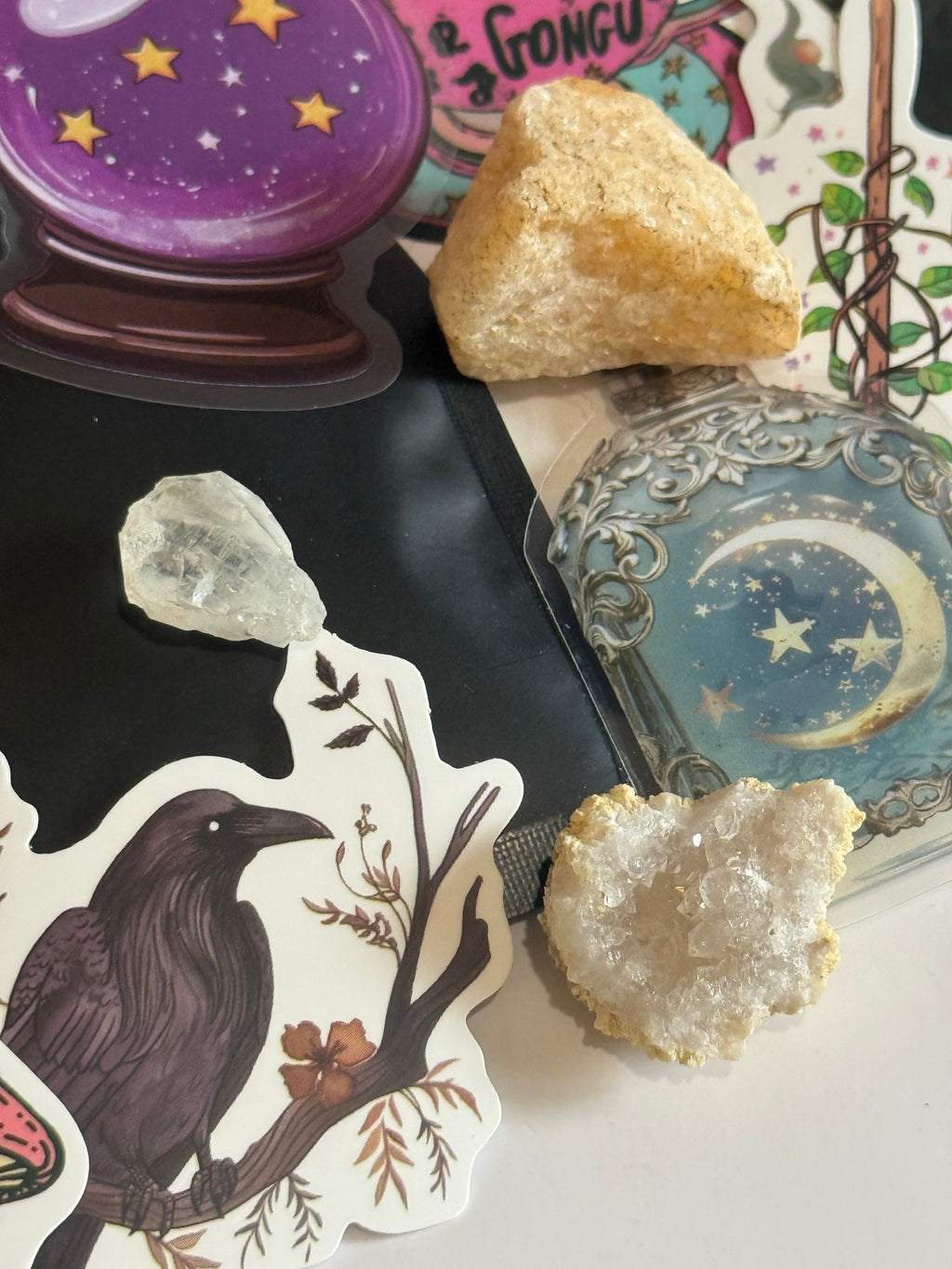 Veiled Stone & Seal Bundle - Mystery Crystal & Sticker Set