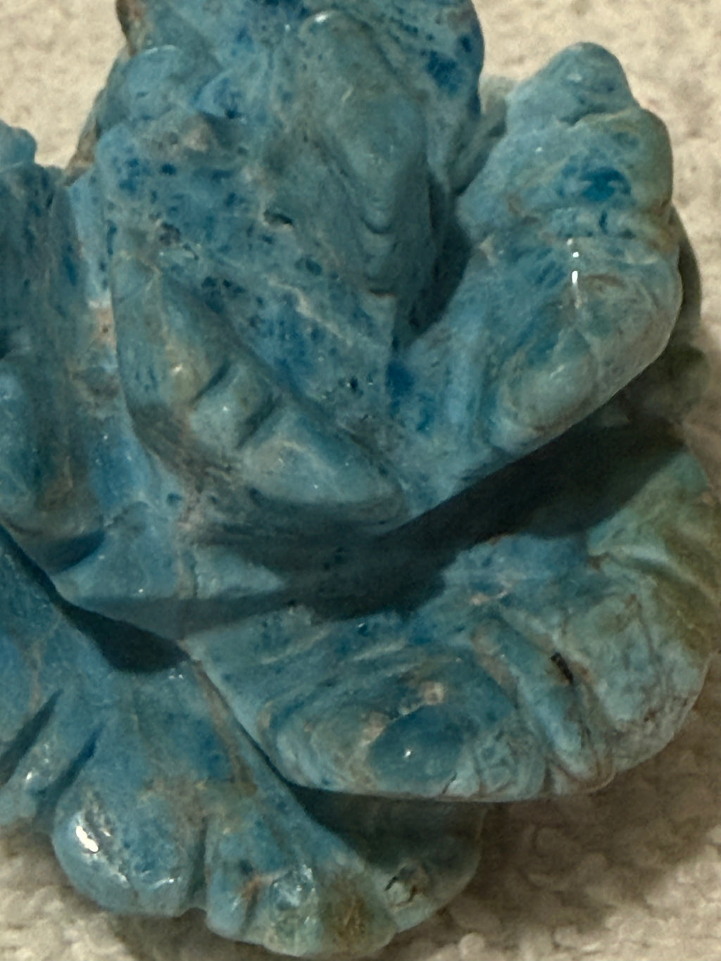 Blue Apatite Rose Carving - 2"
