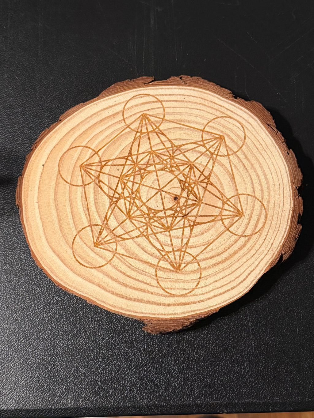 Metatron's Cube Wood Incense Holder