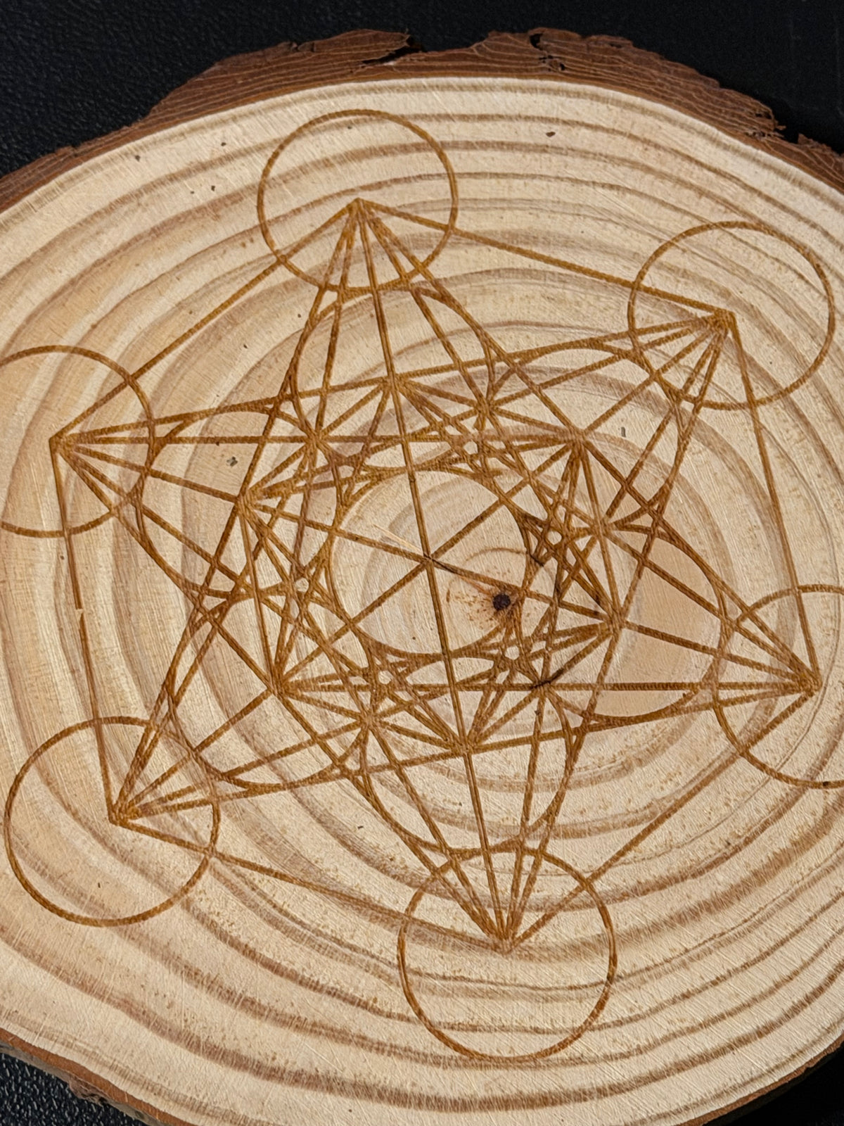 Metatron's Cube Wood Incense Holder