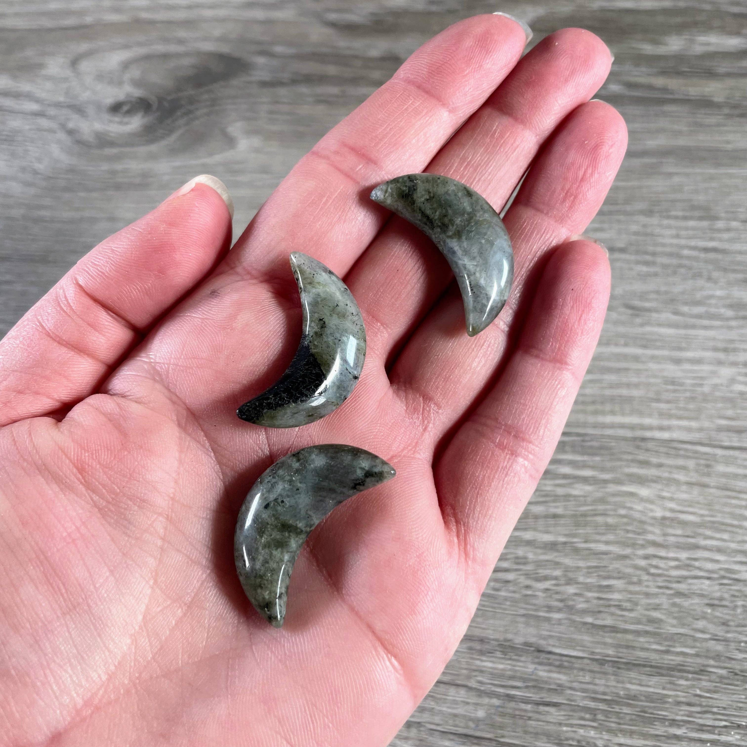 Labradorite Crescent Moon - 1" Mini Carving
