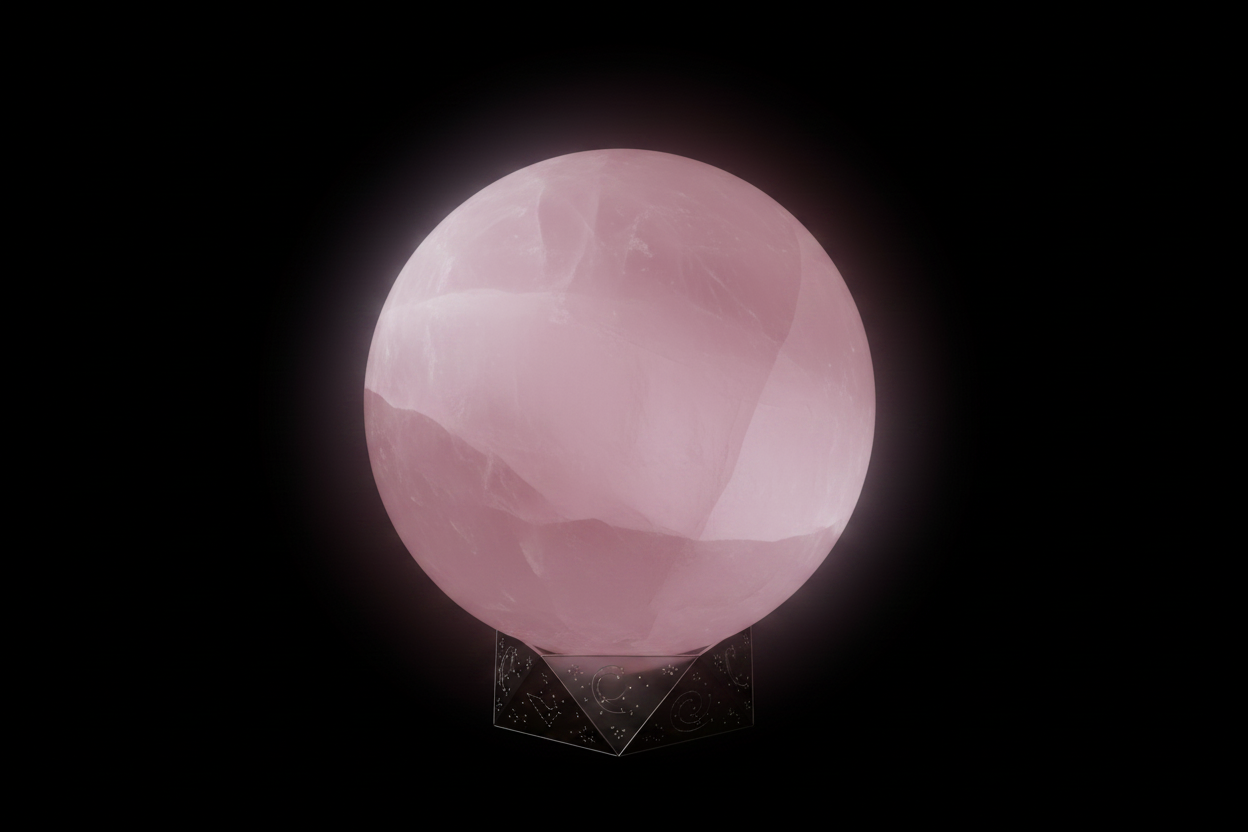 Rose Quartz Sphere on Stand