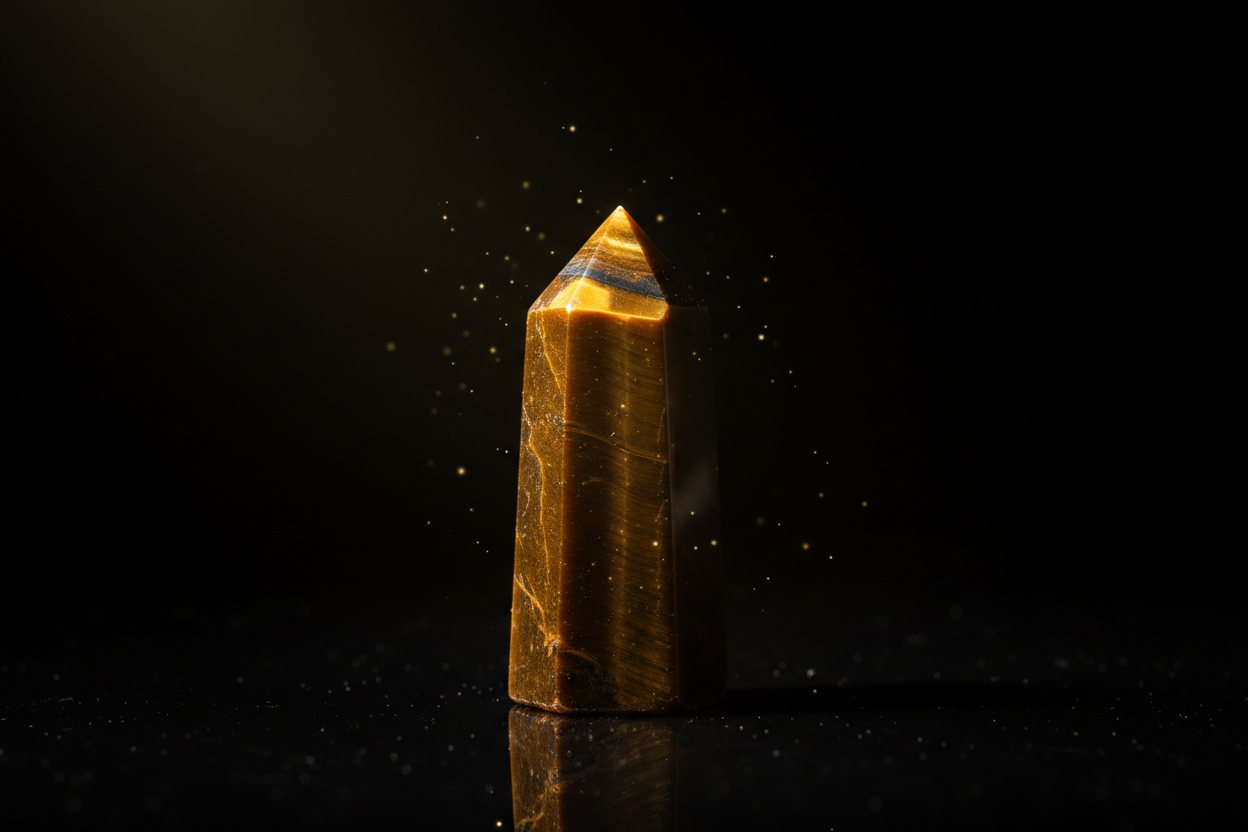 Tiger's Eye Tower on Black Background